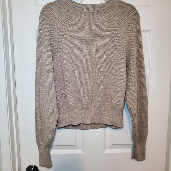 Free People Too Good Heathered Beige Knit Pullover Mock Neck Sweater Size M - Picture 9 of 13